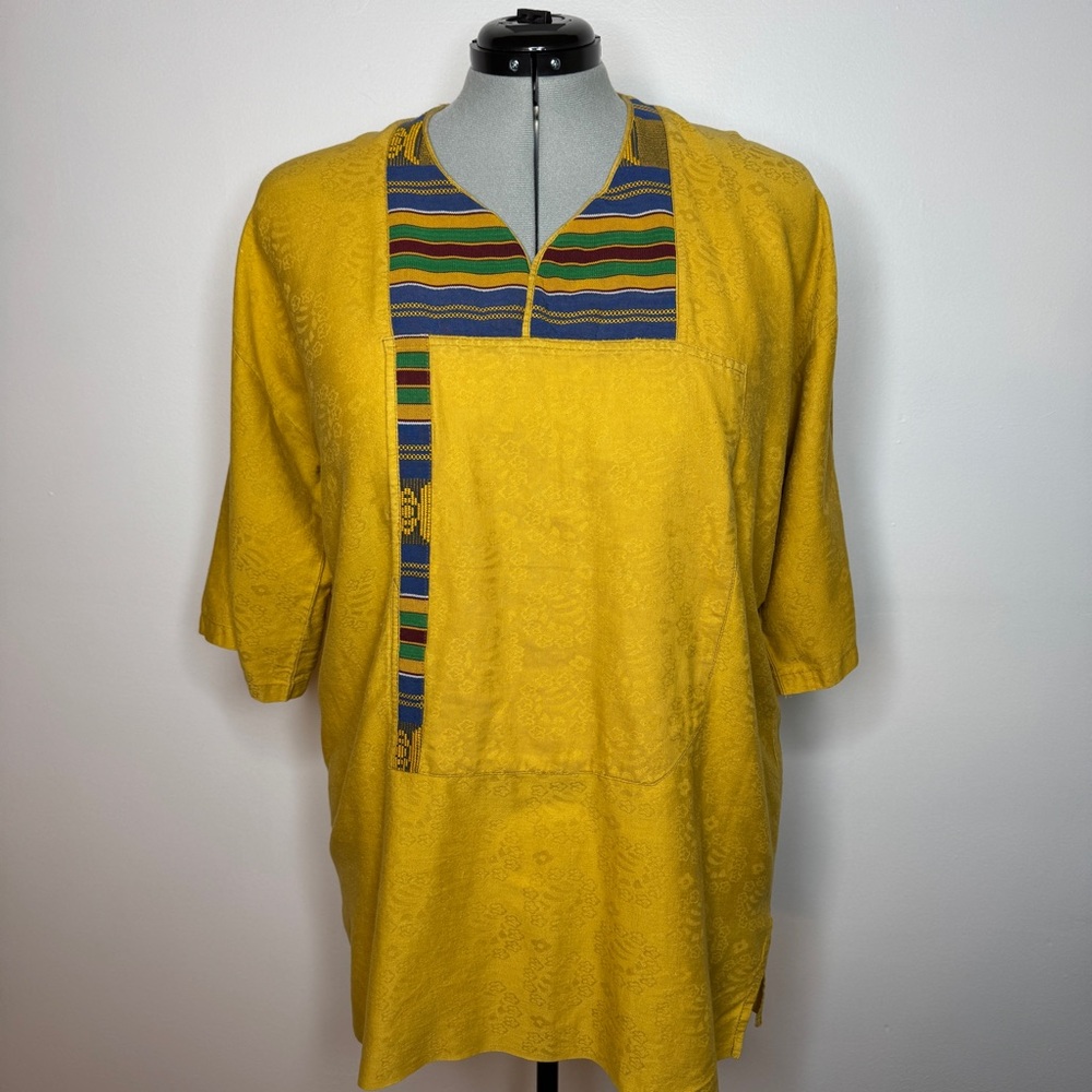 Vintage Tunic Yellow with Multicolor Details